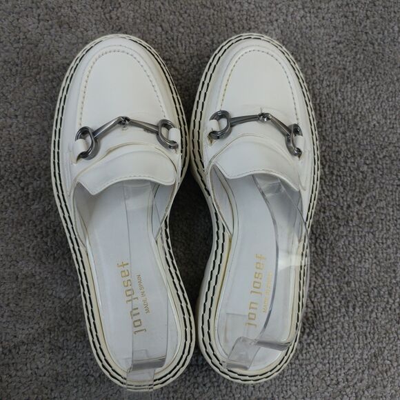 Jon Josef Platform Loafers Womens Size 35 EU White Patent Leather Slip On Spain - Picture 9 of 12